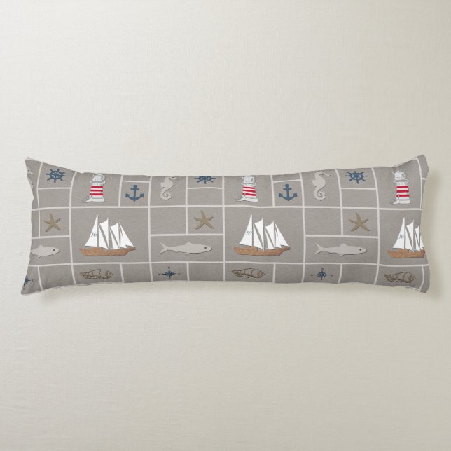 Coussins Longs Illustration thématique marine (Devant)
