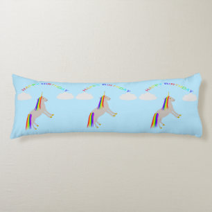 Coussins Longs Imaginaire Anniversaire Unicorne arc-en-ciel et nu