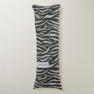 Coussins Longs Impression d'animal monochrome et nom
