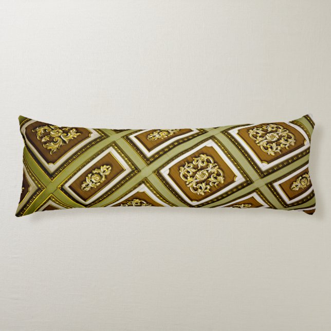 Coussins Longs Impression d'architecture verte et Brown (Devant)