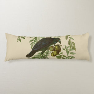 Coussins Longs Impression d'oiseau Grackle Violet d'Audubon Botan