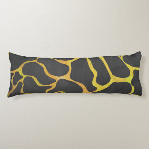 Coussins Longs Impression Giraffe noir et jaune