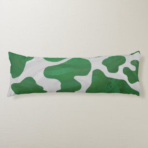 Coussins Longs Impression verte et blanche de vache