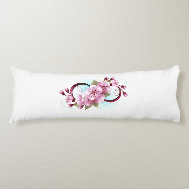 Coussins Longs Infinité avec les fleurs Sakura (Devant)
