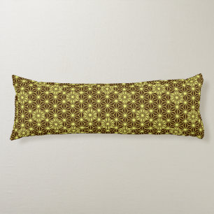 Coussins Longs Japonais Asanoha motif - marron et jaune