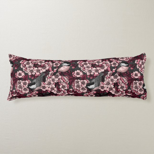 Coussins Longs Jardin de cerisier nocturne (Devant)