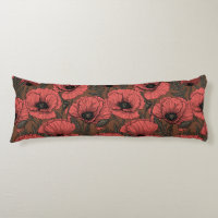 Jardin de coquelicot dans le corail et brun