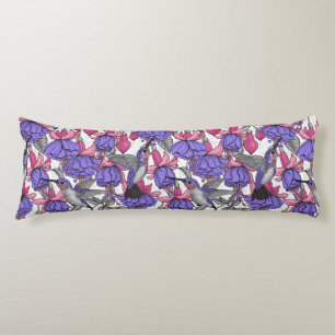 Coussins Longs Jardin des colibris en rose et rose