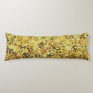 Coussins Longs Jaune mélangé avec un Motif Abstrait noir