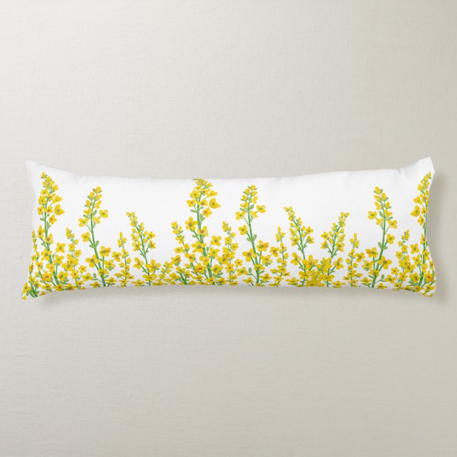 Coussins Longs Jaune Moderne Citrine Fleurit (Devant)