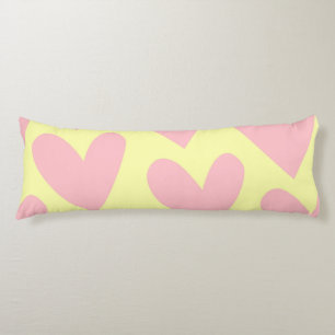 Coussins Longs Jaune rose mignon Coeur simple Motif Y2K
