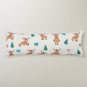 Coussins Longs Joli Noël Cerf Noël Cadeaux et Motif d'arbre