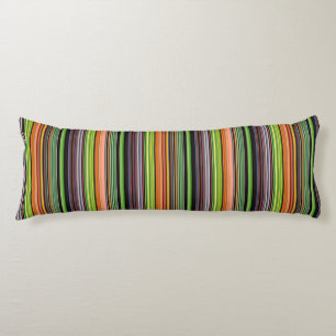 Coussins Longs Jolies rayures noires colorées