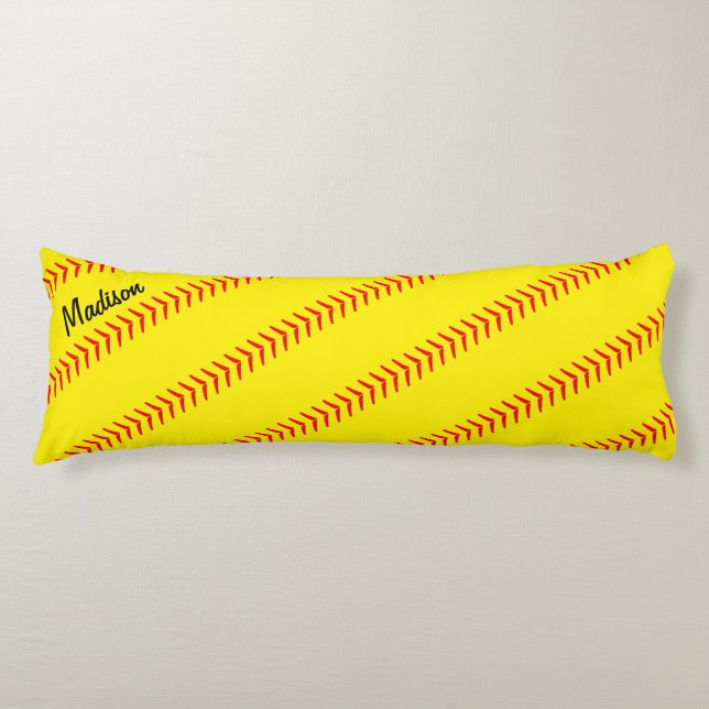 Coussins Longs Joueur de softball rapide Personnalisé Nom/Texte S (Devant)