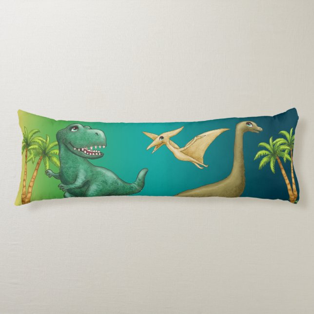 Coussins Longs Joyeux amis Dinosaur (Devant)