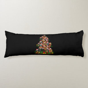 Coussins Longs Joyeux Noël Lumières des arbres de Noël de chien