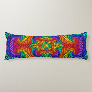 Coussins Longs Kaleidoscope Vintage psychédélique arc-en-ciel
