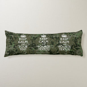 Coussins Longs KEEP CALM PERSONNALISÉ ET VOTRE Camo Numérique De 
