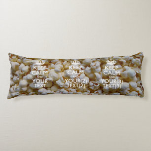 Coussins Longs KEEP CALM personnalisé et votre texte pour Popcorn