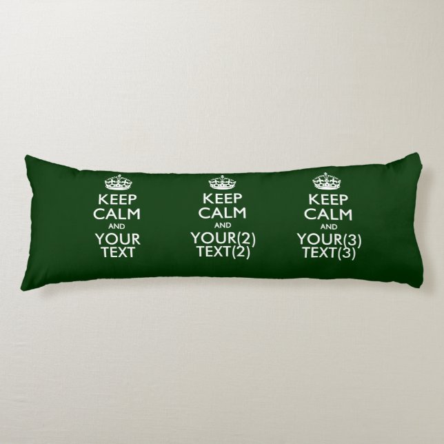 Coussins Longs KEEP CALM personnalisé et votre texte sur le vert (Devant)