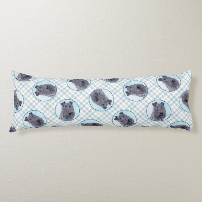 Coussins Longs Kerry Blue Terrier peinture mignonne Chien d'origi (Devant)