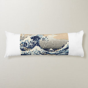 Coussins Longs La Grande Vague au large de Kanagawa 8 Bit Pixel A