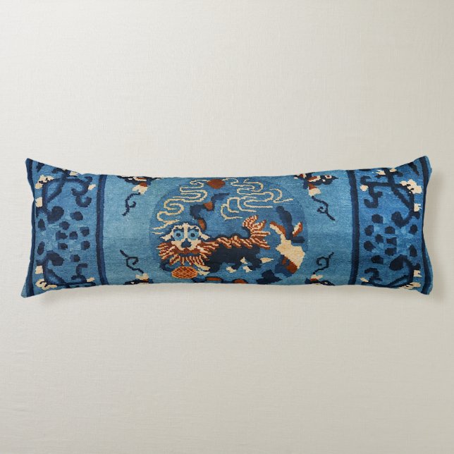 Coussins Longs Le bleu profond chinois aïnou  (Devant)