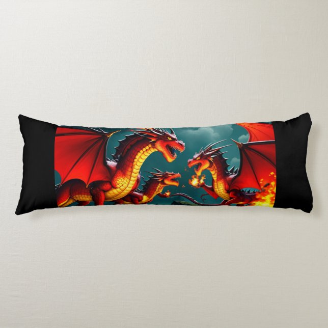 Coussins Longs Le feu du dragon (Devant)