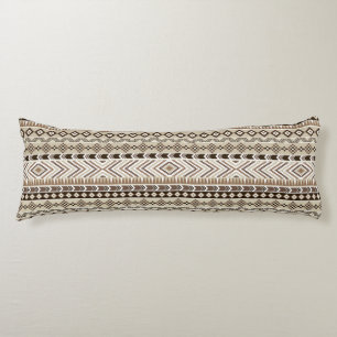 Coussins Longs Le neutre tribal aztèque d'impression brunit le