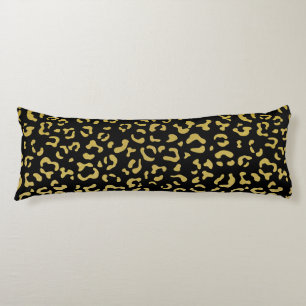 Coussins Longs Leopard d'or, Parties scintillant d'or, Motif de l