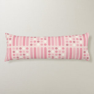 Coussins Longs Lignes du milieu du siècle Cercles Vanille rose