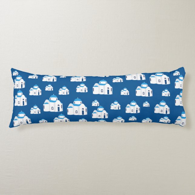 Coussins Longs L'île grecque Santorin Blue Dome (Devant)