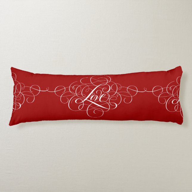 Coussins Longs Love Letting Romantic Valentine Calligraphie (Devant)