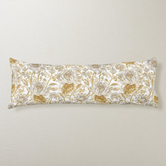 Coussins Longs Luxury,The Beauty of Blooming Gold Flowers Pattern