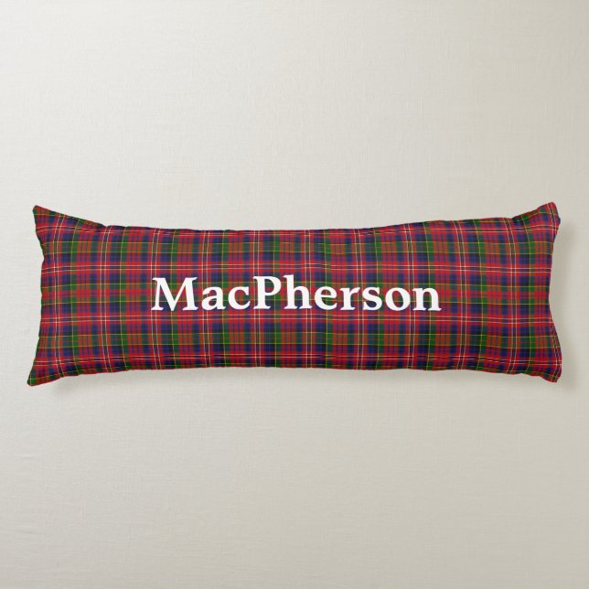 Coussins Longs MacPherson Clan Tartan Oreiller Corps Plaid (Devant)