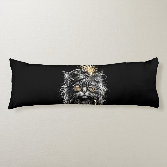 Coussins Longs Magnifique chat Steampunk  (Devant)
