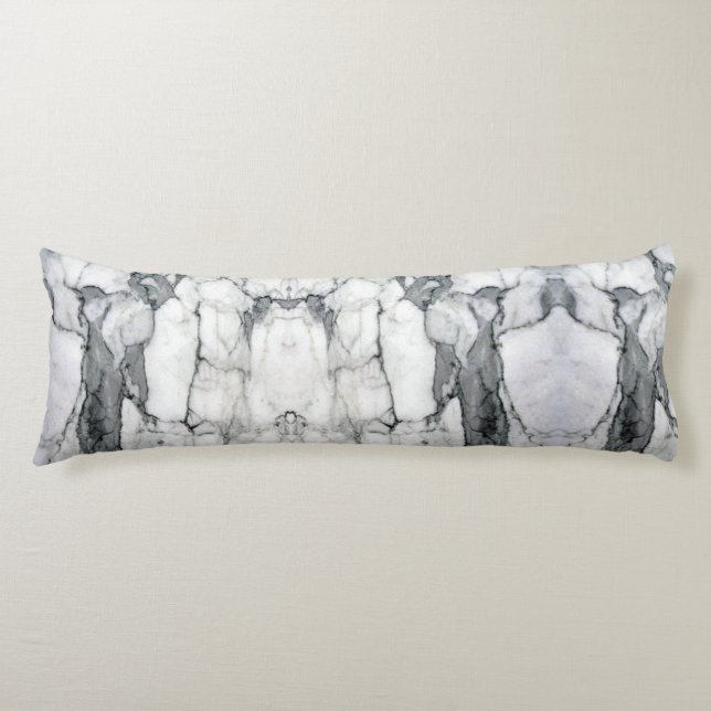 Coussins Longs marbre blanc chic et moderne scandinave minimal (Devant)