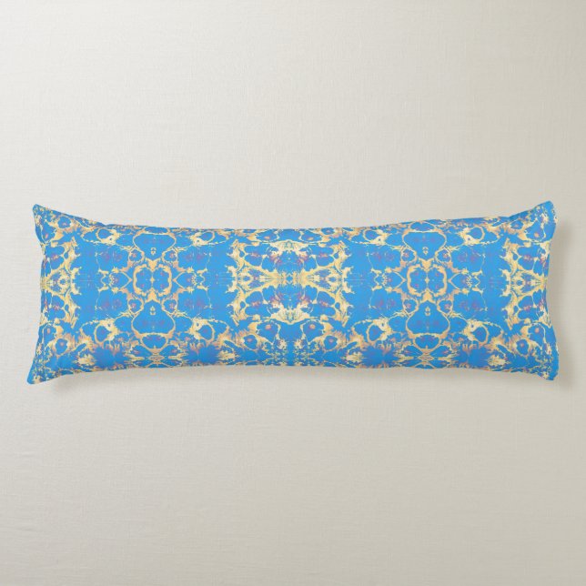 Coussins Longs Marbre bleu + or (Devant)
