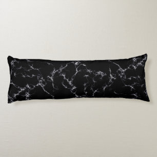 Coussins Longs Marbre élégant style4 - noir et blanc