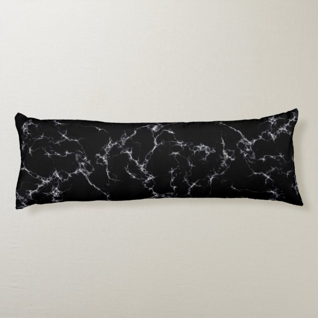 Coussins Longs Marbre élégant style4 - noir et blanc (Dos)