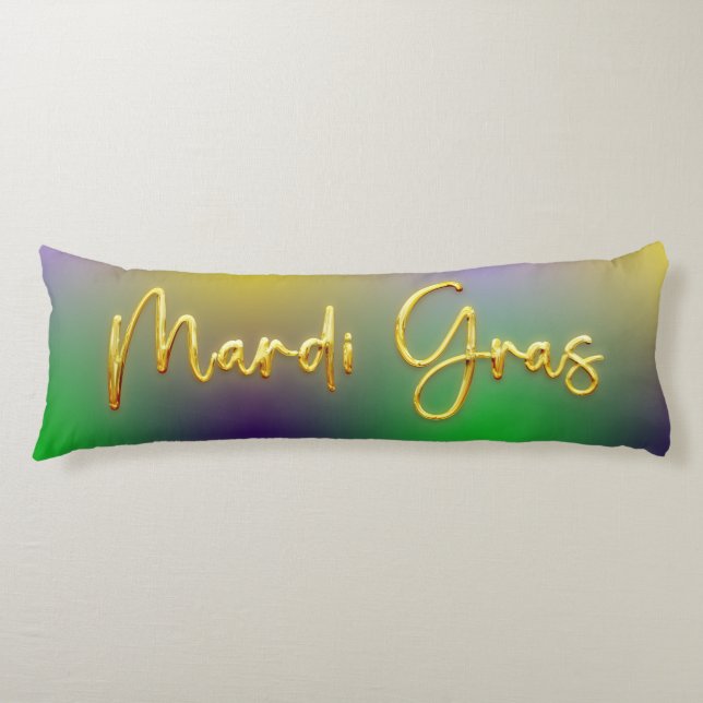 Coussins Longs Mardi Gras Jaune, Violet, Vert (Devant)