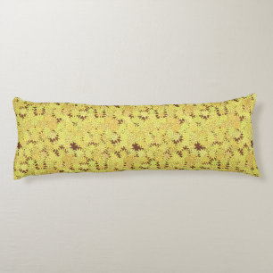 Coussins Longs Marguerite jaune et or sur Brown chocolat