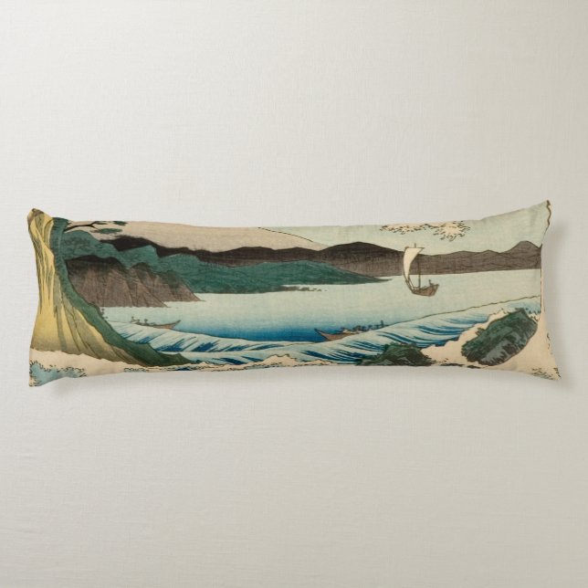 Coussins Longs Mer japonaise de Satta Hiroshige Art (Dos)
