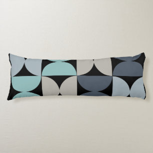 Coussins Longs Mi-siècle moderne bleu vert et gris