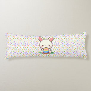 Coussins Longs Mignonne lapin de printemps/Pâques avec oeuf