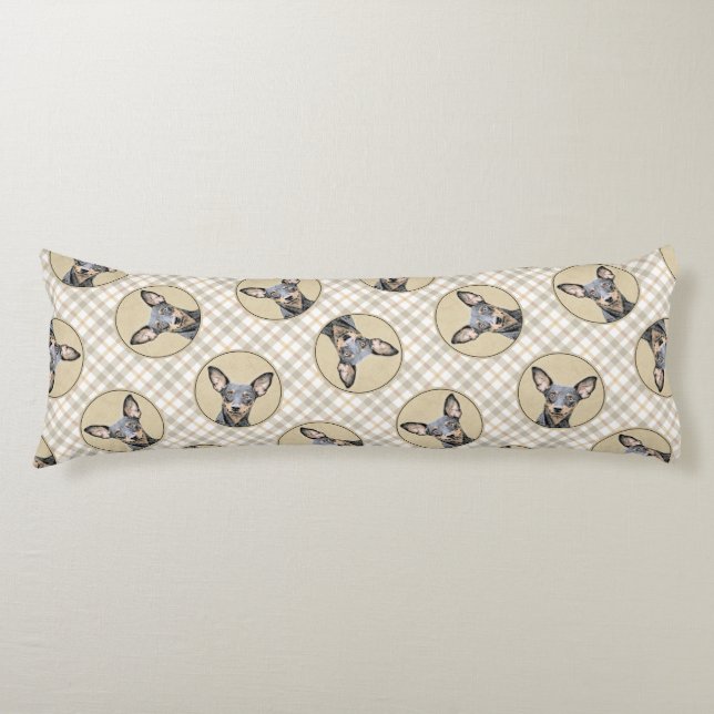 Coussins Longs Miniature Pinscher Peinture mignonne Chien Art ori (Devant)