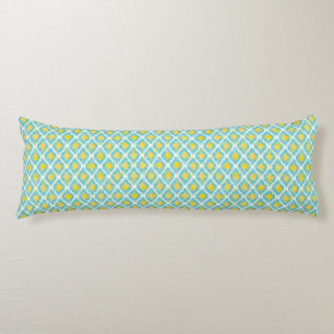 Coussins Longs Mode jaune bleue d'ikat tribal moderne