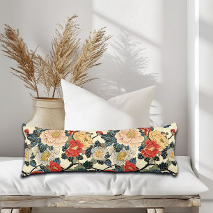Coussins Longs Modèle floral japonais Ukiyo-E Art