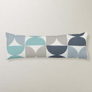 Coussins Longs Moderne du milieu du XXe siècle bleu vert et gris
