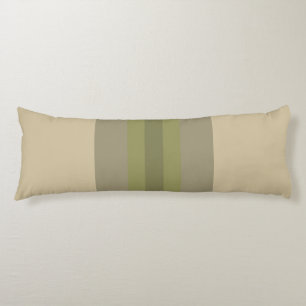 Coussins Longs Moderne motif rayé vert mousse beige
